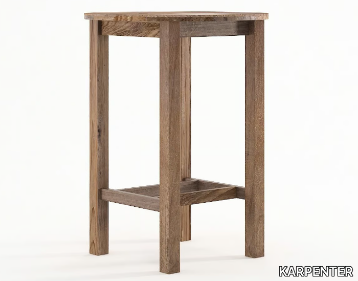 ORGANIK - Round reclaimed wood high table _ KARPENTER