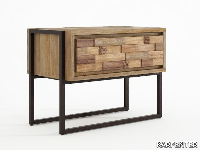 CARV'N - Rectangular teak bedside table _ KARPENTER