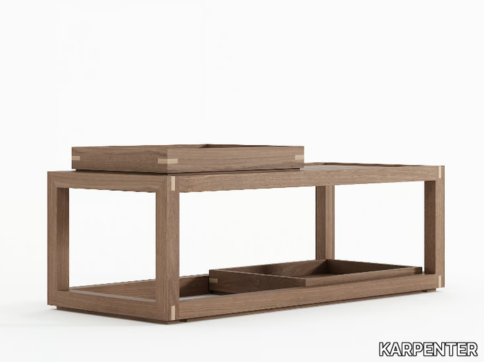 UP & DOWN III - Rectangular wooden coffee table with tray _ KARPENTER