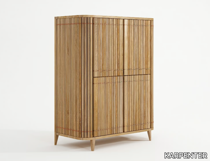 KOPPAR - Teak highboard with doors _ KARPENTER