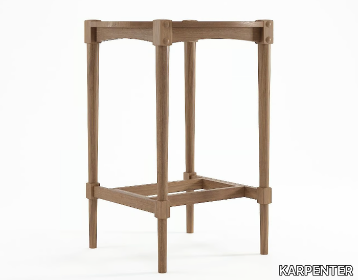 KATCHWORK - Round solid wood high table _ KARPENTER