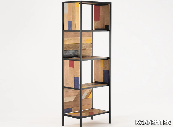 PLANKE VERTICAL RACK 4 - Reclaimed wood bookcase _ KARPENTER