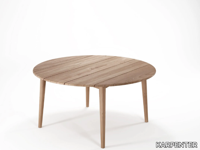 GRASSHOPPER OUTDOOR - Round teak dining table _ KARPENTER