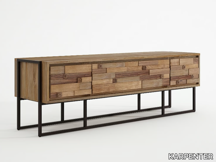 CARV'N - Teak TV cabinet with drawers _ KARPENTER