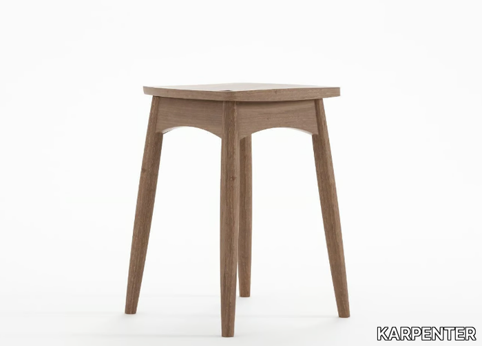 TWIST - Low solid wood stool _ KARPENTER