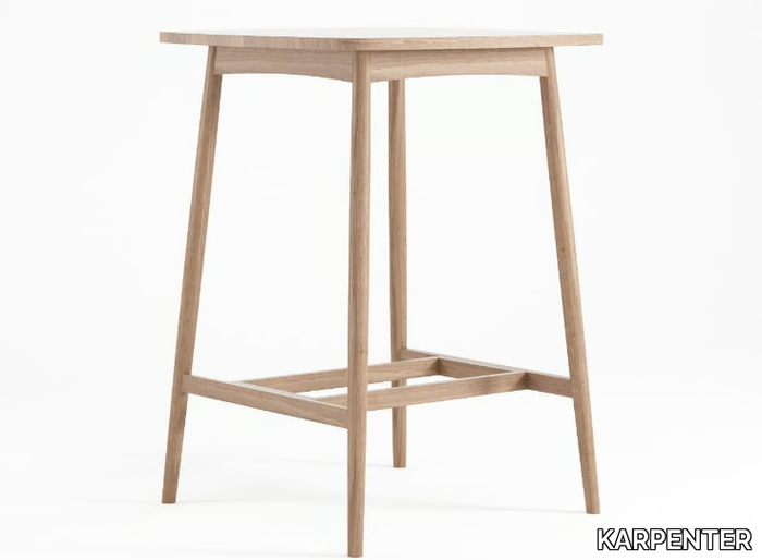 TWIST - Square solid wood high table _ KARPENTER