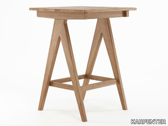 TRIBUTE - Square solid wood high table _ KARPENTER