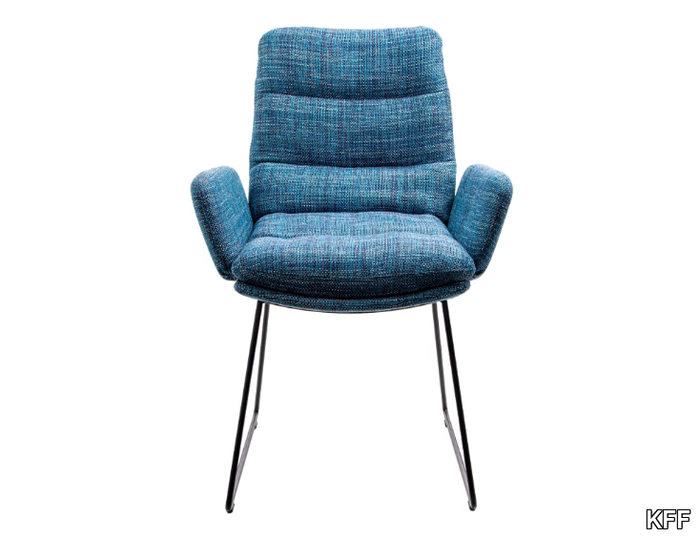 ARVA - Sled base upholstered chair with armrests _ KFF