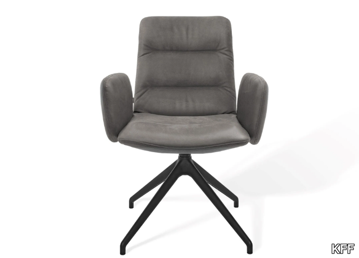 ARVA LIGHT - Swivel trestle-based chair with armrests _ KFF