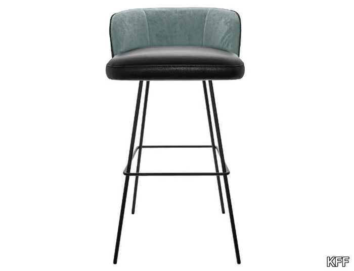 GAIA LINE - Upholstered barstool with footrest _ KFF