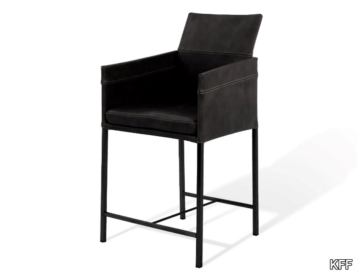 TEXAS FLAT - Counter chair with upholstered armrests _ KFF