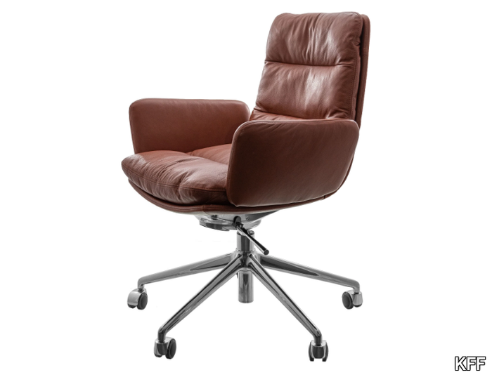 ARVA - Height-adjustable chair with armrests with 5-spoke base _ KFF