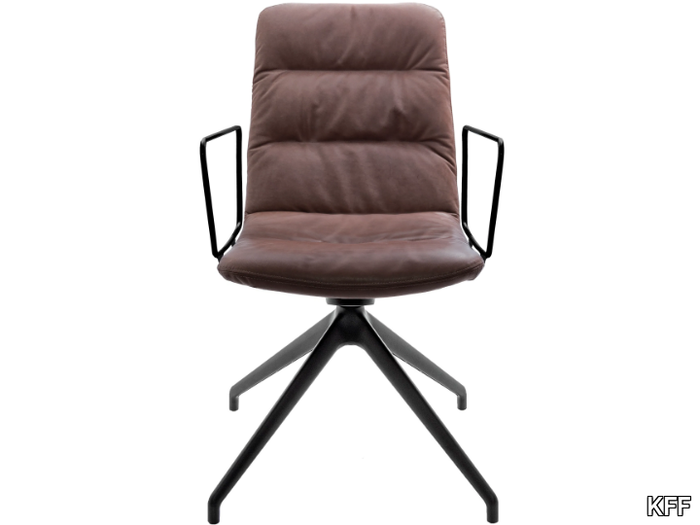 ARVA LIGHT - Swivel trestle-based chair with armrests _ KFF