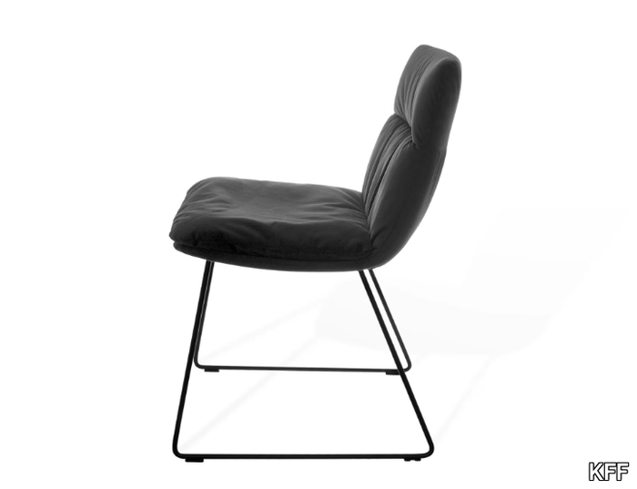 FAYE CASUAL - Side chair with tubular steel skid frame _ KFF