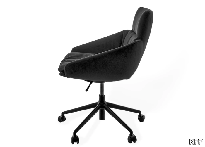 FAYE - Side chair with low armrests, 5-leg-star-frame SL, castors _ KFF