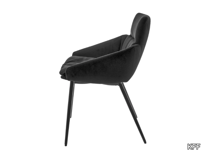 FAYE - Side chair with low armrests 4-leg-metal-frame conical _ KFF