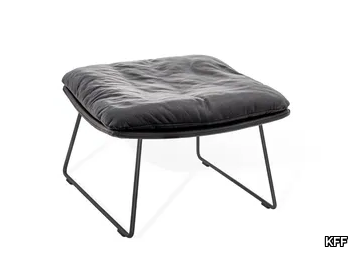 FAYE LOUNGE - Ottoman with tubular steel skid frame _ KFF