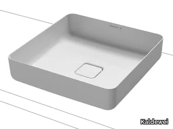 MIENA NATURE PROTECT - Countertop square enamelled steel washbasin _ Kaldewei