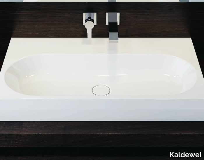 CENTRO - Countertop rectangular enamelled steel washbasin _ Kaldewei