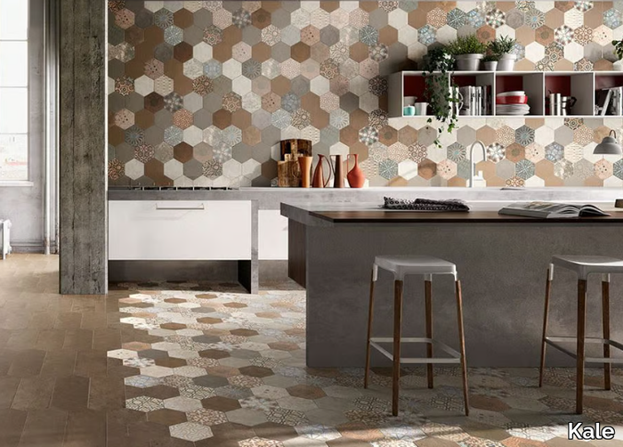 HEXAGON - Porcelain stoneware wall/floor tiles _ Kale