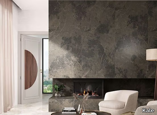 MOCHA PERLA - Porcelain stoneware wall tiles with marble effect _ Kale