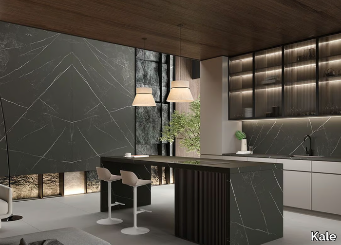 PIETRA NERO OPENBOOK - Porcelain stoneware furniture foil / kitchen worktop _ Kale