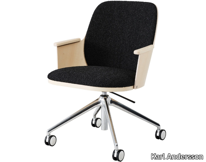 SANDER CONFERENCE - Trestle-based height-adjustable fabric chair with castors _ Karl Andersson