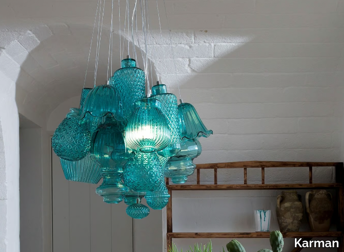 CERAUNAVOLTA - Glass pendant lamp _ Karman