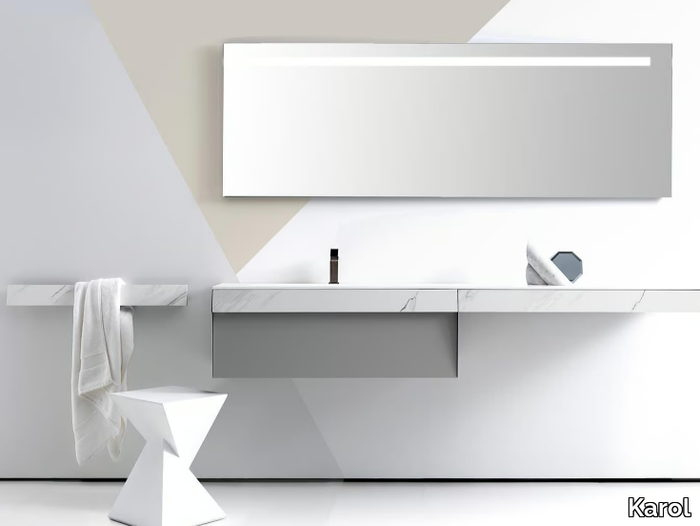 KUT 04 - Wall-mounted vanity unit with drawers _ Karol