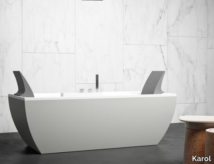 KALÌ C - Freestanding rectangular Kcryl bathtub _ Karol