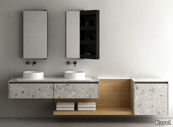 TOSCA 07 - Double wall-mounted vanity unit with drawers _ Karol