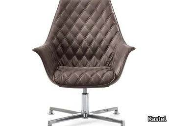 KIMERA - Leather armchair with 4-spoke base _ Kastel