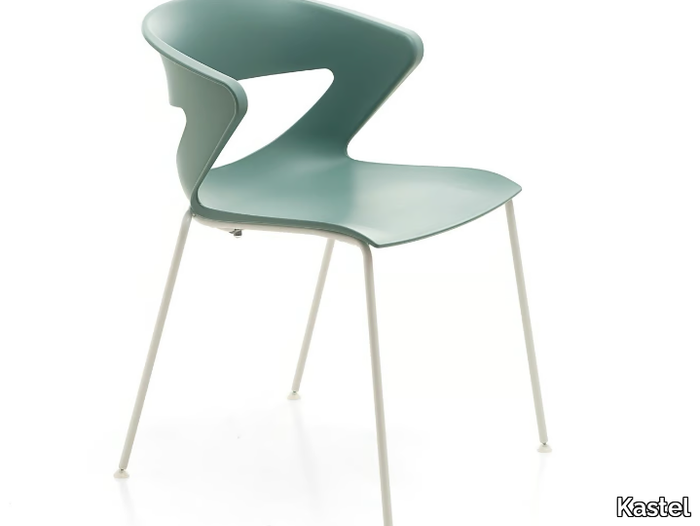 KICCA - Plastic chair with linking device open back _ Kastel