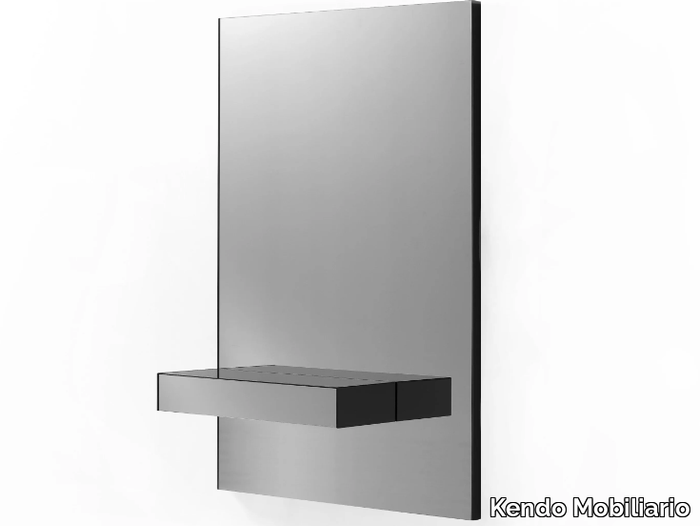 GREY - Wall-mounted rectangular mirror with cabinet _ Kendo Mobiliario