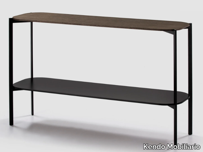 EXO - Rectangular wooden console table with shelving _ Kendo Mobiliario