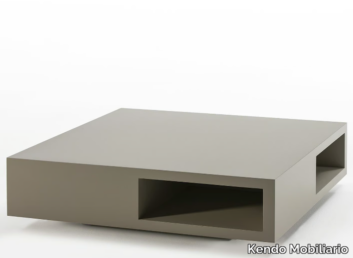 VERA - Square low coffee table with integrated magazine rack _ Kendo Mobiliario