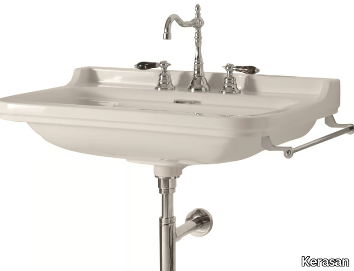 WALDORF 4140 - Rectangular wall-mounted ceramic handrinse basin _ Kerasan