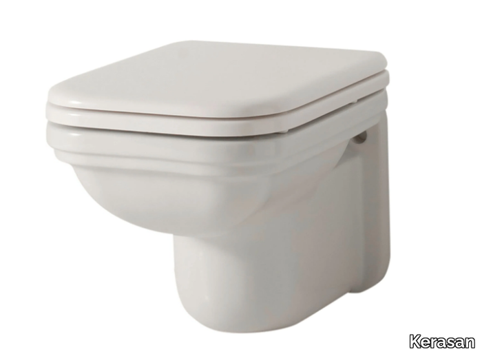 WALDORF 4115 - Compact wall-hung ceramic toilet _ Kerasan