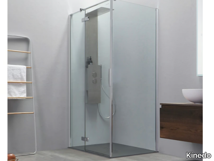 GL8 - Corner shower cabin with hinged door _ Kinedo