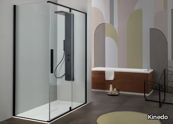 GLX6 - Corner shower cabin with pivot door _ Kinedo