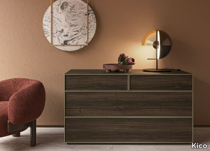 CORNICE - Wooden chest of drawers with integrated handles _ Kico