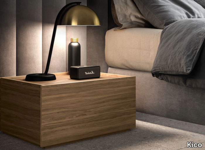 COSMO - Rectangular wooden bedside table with drawers _ Kico