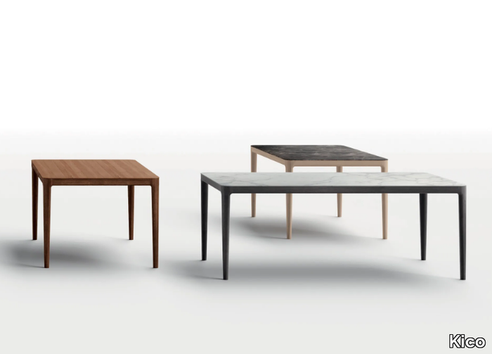 AFFIORO - Rectangular wooden dining table with marble top _ Kico