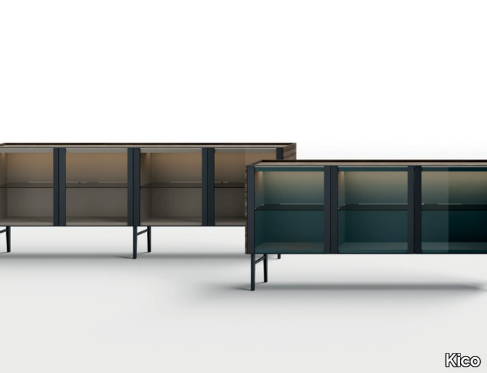 ARYA - Wood and glass sideboard with integrated lighting _ Kico