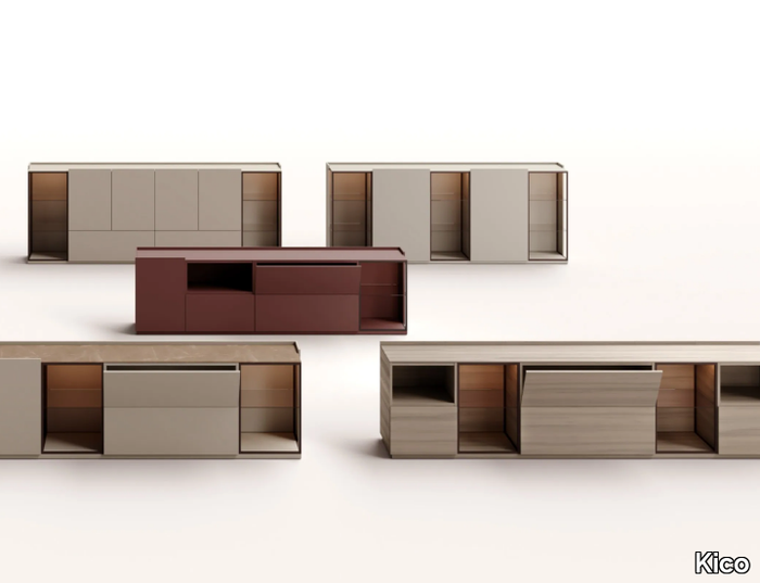 EMME - Wooden sideboard with flap doors _ Kico