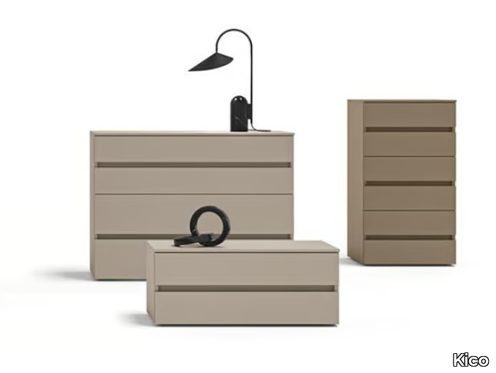 RIO - Wooden chest of drawers with integrated handles _ Kico