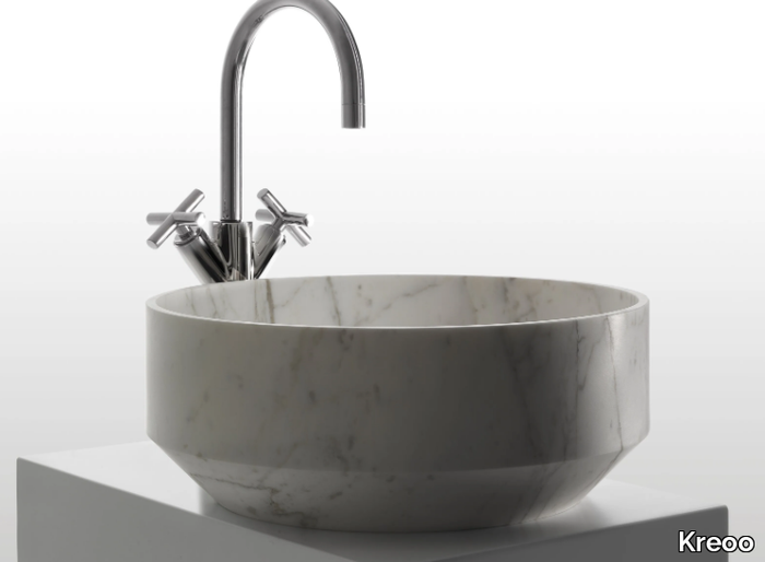 BOWL 2 - Countertop round marble washbasin _ Kreoo