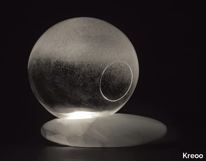 LITIA - Marble and blown glass table lamp _ Kreoo