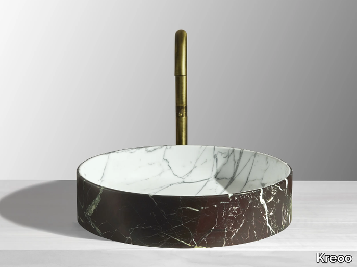 BLESSED CIRCLE - Countertop round marble washbasin _ Kreoo