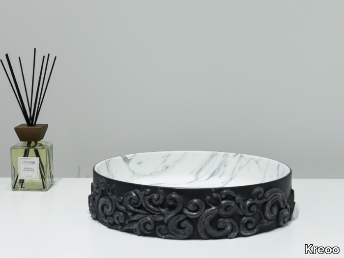 DAME BOWL - Round marble washbasin _ Kreoo